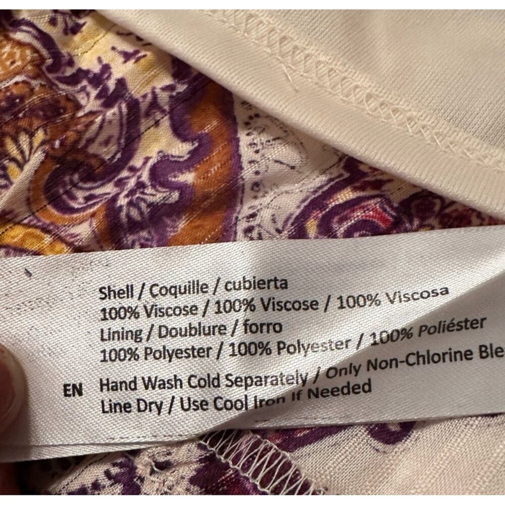 Band of the Free Liliane Paisley Tiered Maxi Dress Sz Small Purple & Cream - Picture 8 of 10